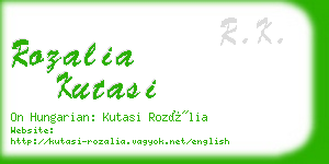 rozalia kutasi business card